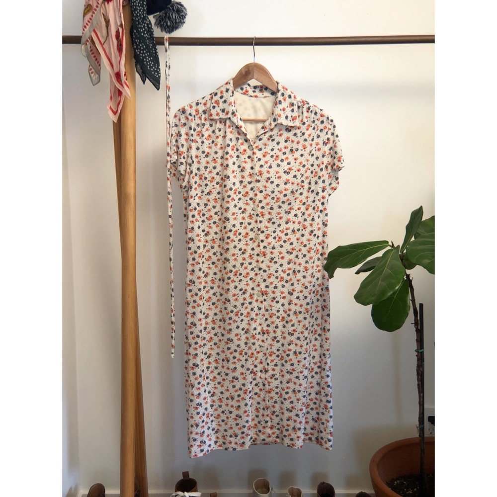 Vintage Eyelet Floral Midi Dress